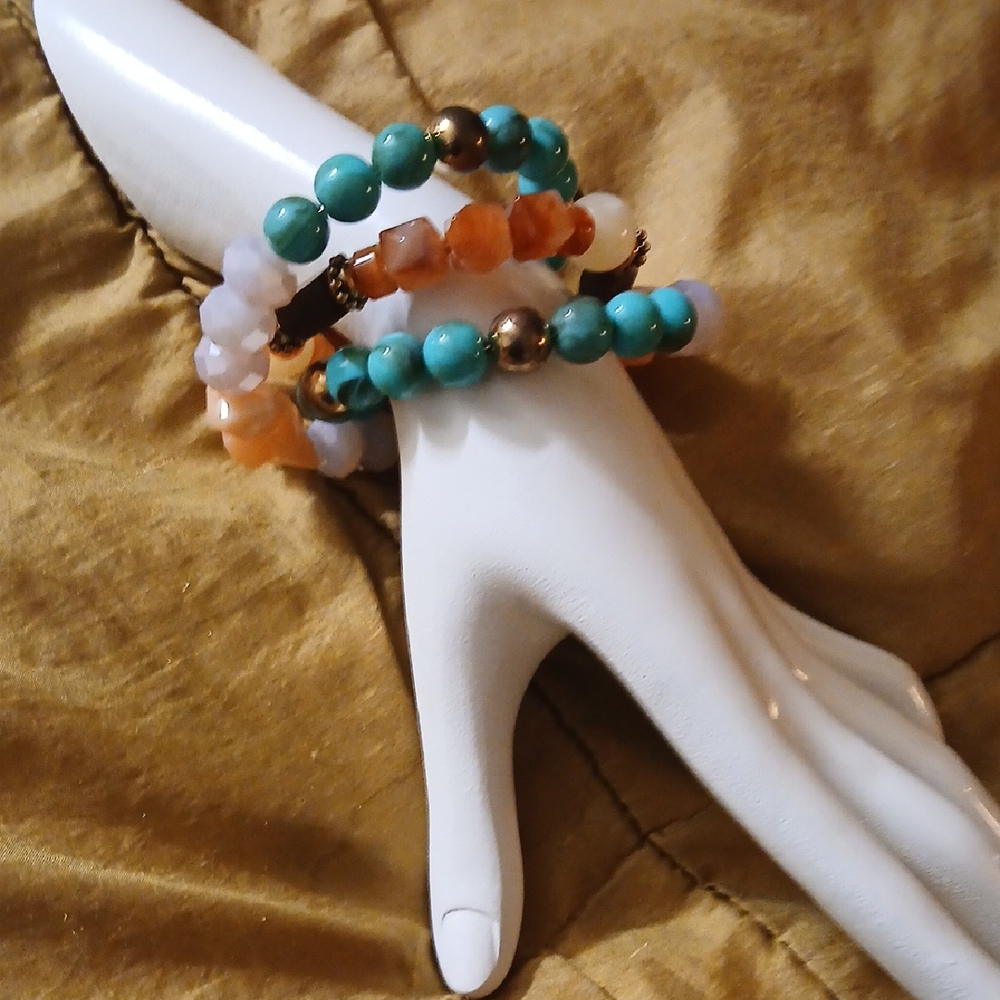 Elegant Multicolor Beaded Bracelet Set